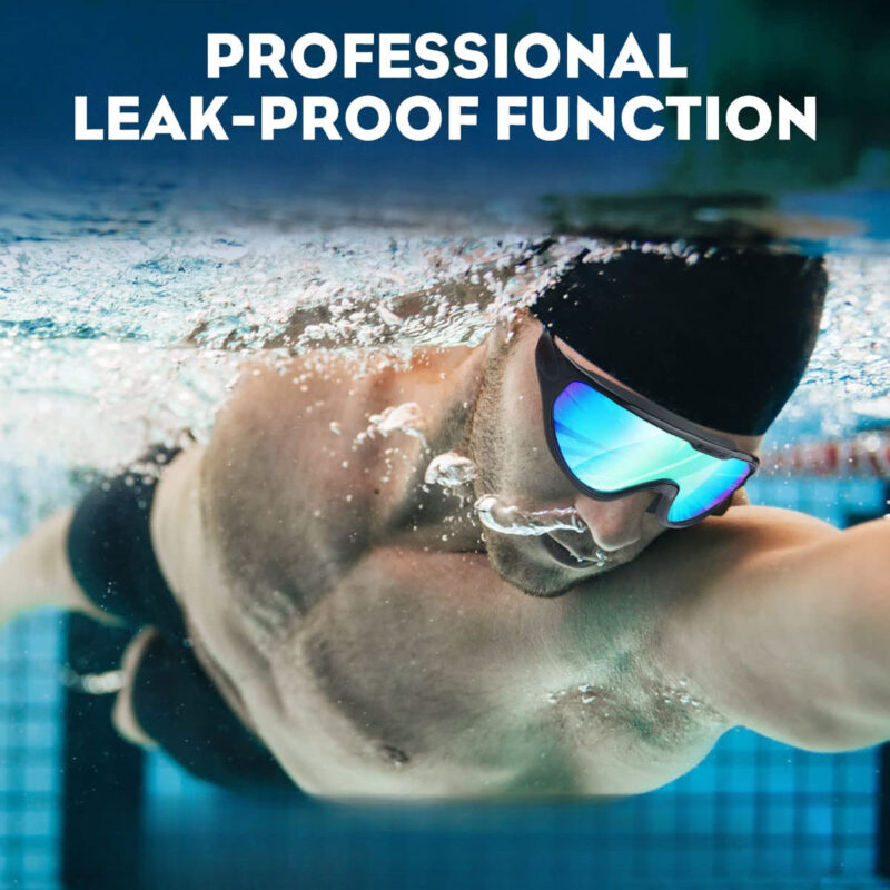 1pc Large Frame Electroplated Swimming Goggles, Waterproof And Anti Fog Swimming Glasses With Earplugs