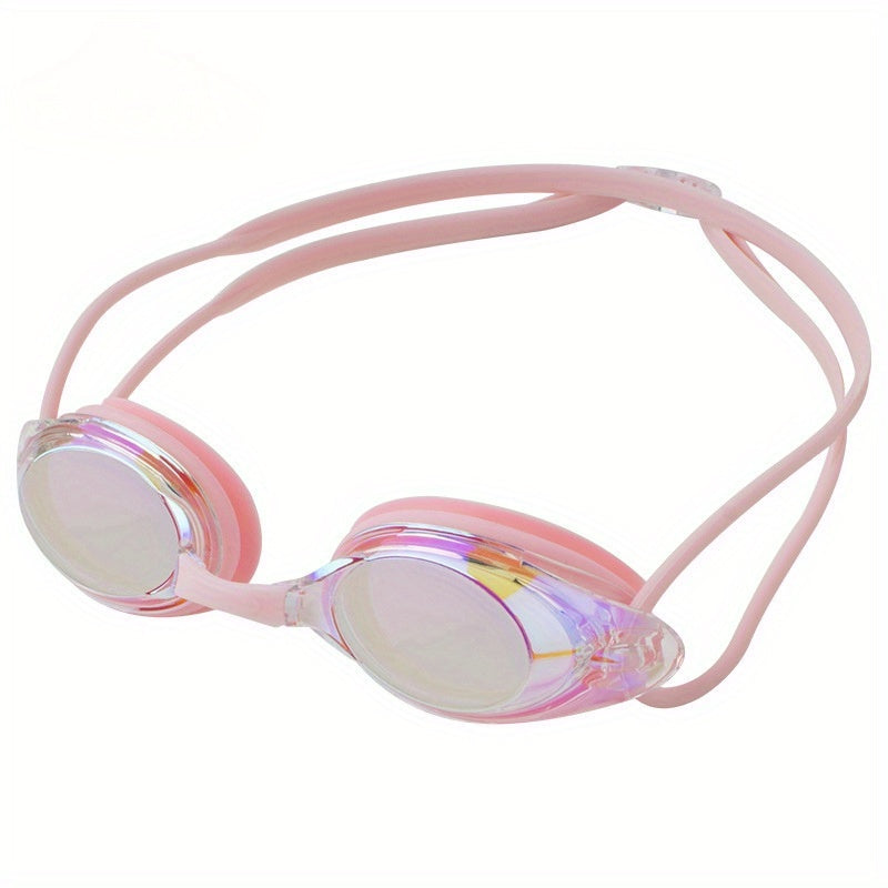 Adult Swimming Goggles, HD Electroplated, Anti-Fog Treatment, PC Material, Waterproof, Comfort Fit, for Ages 14+