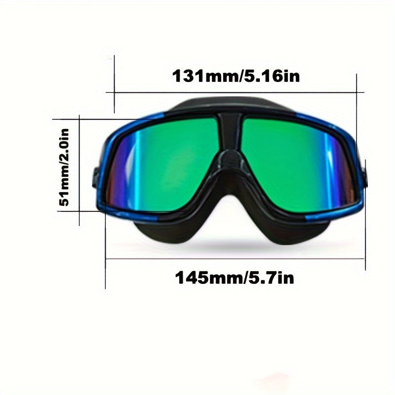 1pc Large Frame Anti-fog Swimming Goggles, Waterproof Adjustable Swimming Glasses, For Water Sports