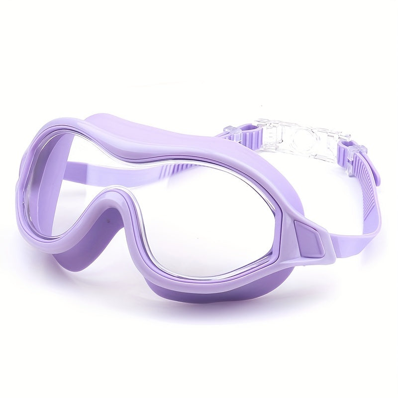 Oversized Waterproof Silicone Swim Goggles For Women Girls, Clear Views Anti-fog Swimming Eyewear For Women & Men