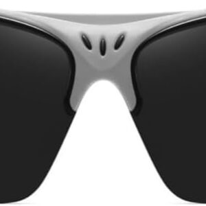 White And Black Shield Wraparound Sports Windproof Riding Running Hiking Cycling Fishing Motorcycle Hiking Sunglasses for Men Women Outdoor Polarized HD UV Protection Mirrored Reflective Sport Glasses