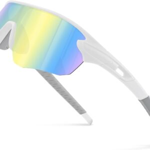 Polarized Sports Sunglasses for Men: Cycling Sun Glasses for Youth Womens UV400 Protection Goggles for Baseball Running