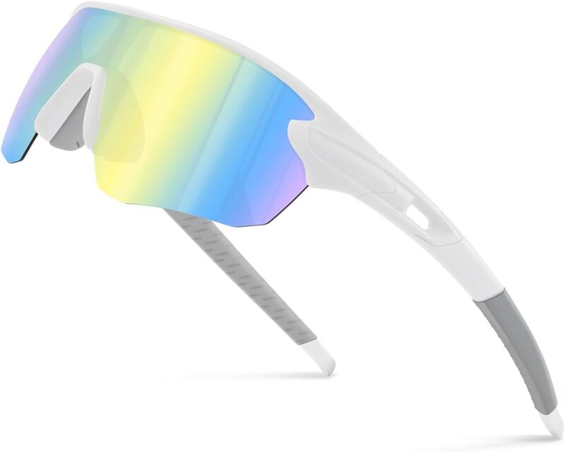 Polarized Sports Sunglasses for Men: Cycling Sun Glasses for Youth Womens UV400 Protection Goggles for Baseball Running