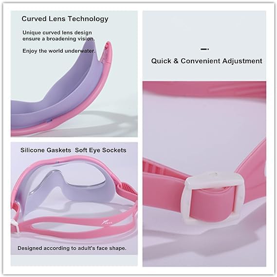 2pcs Adult Swim Goggles，Wide Vision Swim Goggles UV Waterproof Anti Fog Swimwear Eyewear Swim Diving Water Glasses Adjustable Swimming Goggles Women Men Sports Eyewear