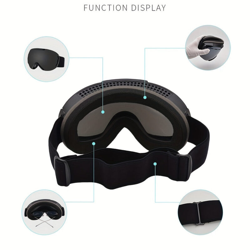 Ski Goggles With Double-layer Anti-fog And Wide Field Of View, Suitable For Skiing, Mountaineering, And Snow Sports