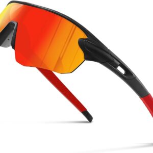 Polarized Sports Sunglasses for Men: Cycling Sun Glasses for Youth Womens UV400 Protection Goggles for Baseball Running
