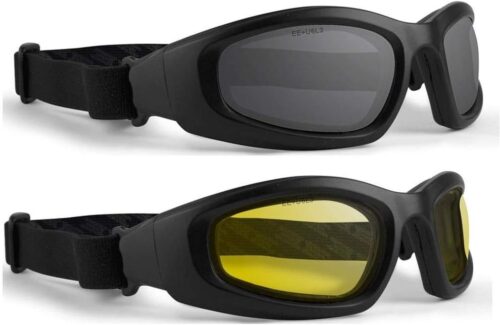 2 Pairs Motorcycle Goggles with Black Frames and Yellow Lenses