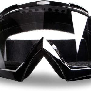 Motorcycle Goggles Dirt Bike Goggles Windproof ATV Dustproof Racing GogglesScratch Resistant Ski Goggles Protective Safety Glasses PU Resin (Black frame+Color lens)