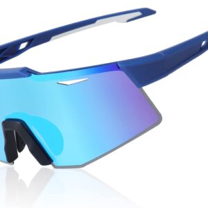 Polarized Cycling Glasses, UV 400 Sports Sunglasses Biking Goggles Running Hiking Golf Fishing Driving