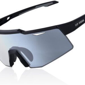 Polarized Cycling Glasses, UV 400 Sports Sunglasses Biking Goggles Running Hiking Golf Fishing Driving