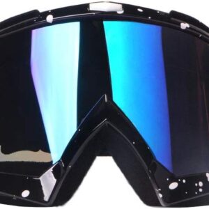 Motorcycle Goggles Dirt Bike Goggles Windproof ATV Dustproof Racing GogglesScratch Resistant Ski Goggles Protective Safety Glasses PU Resin (Black frame+Color lens)