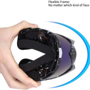 Motorcycle Goggles Dirt Bike Goggles Windproof ATV Dustproof Racing GogglesScratch Resistant Ski Goggles Protective Safety Glasses PU Resin (Black frame+Color lens)