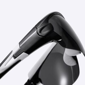 White And Black Shield Wraparound Sports Windproof Riding Running Hiking Cycling Fishing Motorcycle Hiking Sunglasses for Men Women Outdoor Polarized HD UV Protection Mirrored Reflective Sport Glasses
