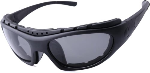 Motorcycle Riding Glasses for Men, Padding Goggles UV Protection Dustproof Windproof Motorcycle Wrap Sunglasses for Outdoor Actives