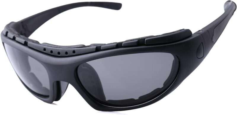 Motorcycle Riding Glasses for Men, Padding Goggles UV Protection Dustproof Windproof Motorcycle Wrap Sunglasses for Outdoor Actives