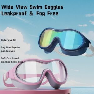 2pcs Adult Swim Goggles，Wide Vision Swim Goggles UV Waterproof Anti Fog Swimwear Eyewear Swim Diving Water Glasses Adjustable Swimming Goggles Women Men Sports Eyewear