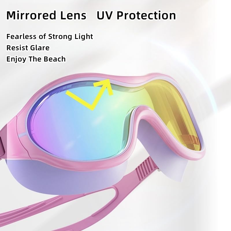 2pcs Adult Swim Goggles，Wide Vision Swim Goggles UV Waterproof Anti Fog Swimwear Eyewear Swim Diving Water Glasses Adjustable Swimming Goggles Women Men Sports Eyewear
