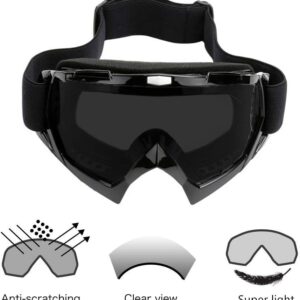 Motorcycle Goggles -Dirt Bike ATV Motocross Eyewear Anti-UV Adjustable MX Riding Offroad Protective Glasses Racing Combat Tactical Military Goggles for Men Women Youth Adult