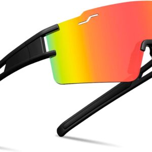 Polarized Cycling Glasses Youth Baseball Glasses for Men Women,UV400 Protection Sports Sunglasses for Running Driving