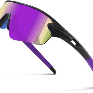 Polarized Sports Sunglasses for Men: Cycling Sun Glasses for Youth Womens UV400 Protection Goggles for Baseball Running