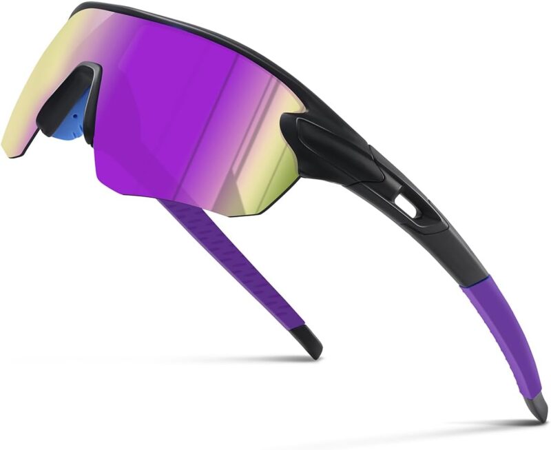 Polarized Sports Sunglasses for Men: Cycling Sun Glasses for Youth Womens UV400 Protection Goggles for Baseball Running
