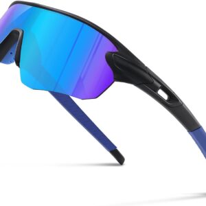 Polarized Sports Sunglasses for Men: Cycling Sun Glasses for Youth Womens UV400 Protection Goggles for Baseball Running