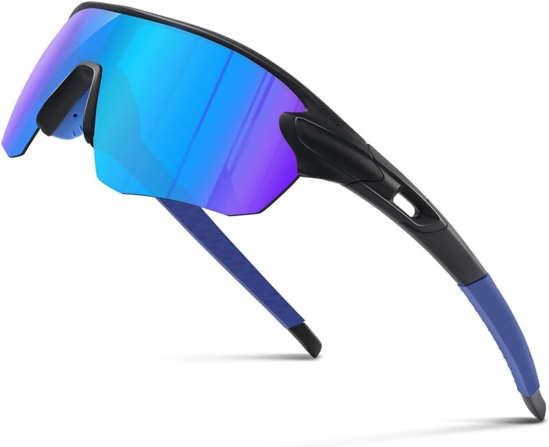 Polarized Sports Sunglasses for Men: Cycling Sun Glasses for Youth Womens UV400 Protection Goggles for Baseball Running