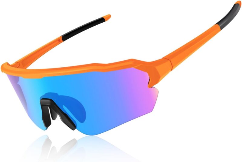 Polarized Cycling Glasses, UV400 TR90 Sports Sunglasses for Men Women