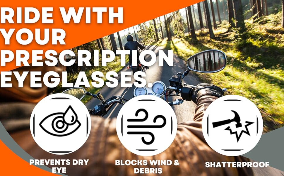 bomber fit over goggles cover over glasses prevents dry eye blocks wind dust debris