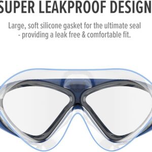 Swim Mask – Wide View Swimming Mask & Goggles Anti-fog Waterproof Blue