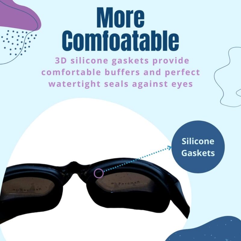 Swim Goggles,Adult Swimming Goggles Anti-UV No Leaking Waterproof Anti-Fog Water Pool Goggles for Adult Men Women Youth-Black