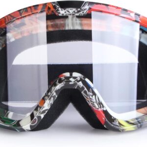 Motorcycle Goggles for Men Women Motocross Goggles Dirt Bike Goggles ATV Goggles Riding Goggles Powersports Goggles Offroad Goggle MX Goggles Skiing Goggles UV400 Anti-Scratch Dustproof Goggles Clear