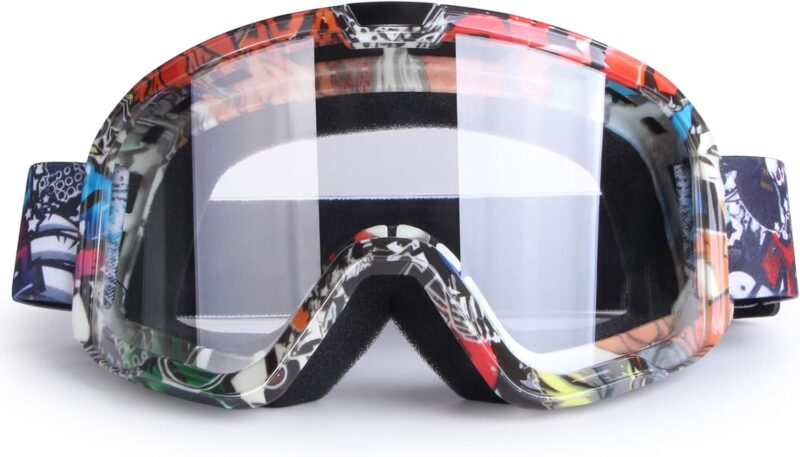 Motorcycle Goggles for Men Women Motocross Goggles Dirt Bike Goggles ATV Goggles Riding Goggles Powersports Goggles Offroad Goggle MX Goggles Skiing Goggles UV400 Anti-Scratch Dustproof Goggles Clear