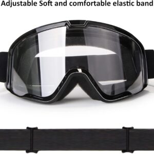 Motorcycle Goggles for Men Women Motocross Goggles Dirt Bike Goggles ATV Goggles Riding Goggles Powersports Goggles Offroad Goggle MX Goggles Skiing Goggles UV400 Anti-Scratch Dustproof Goggles Clear