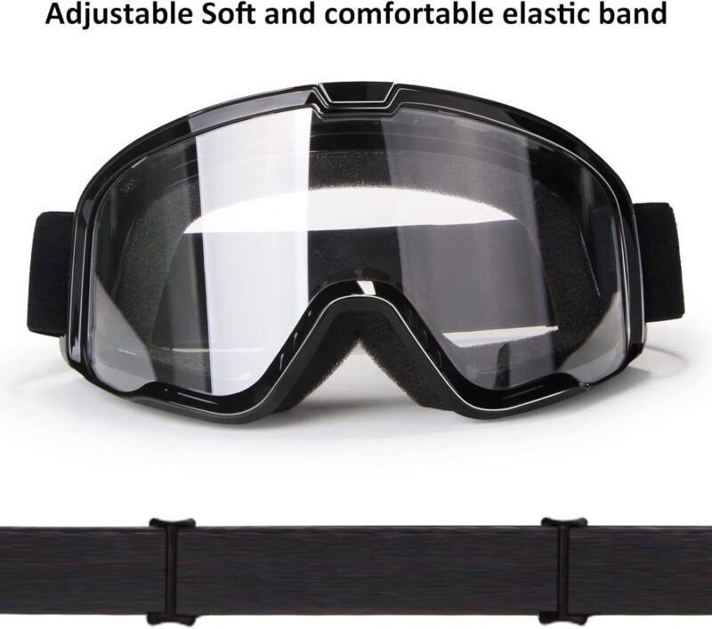 Motorcycle Goggles for Men Women Motocross Goggles Dirt Bike Goggles ATV Goggles Riding Goggles Powersports Goggles Offroad Goggle MX Goggles Skiing Goggles UV400 Anti-Scratch Dustproof Goggles Clear