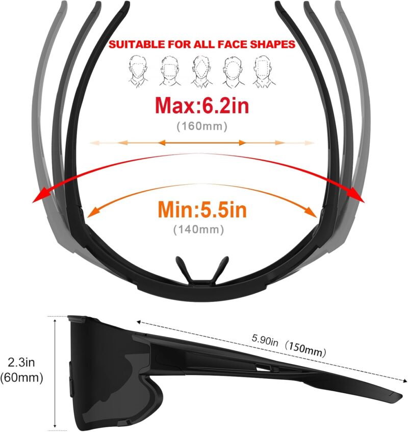 Cycling  Glasses UV400，Polarized Sports Sunglasses