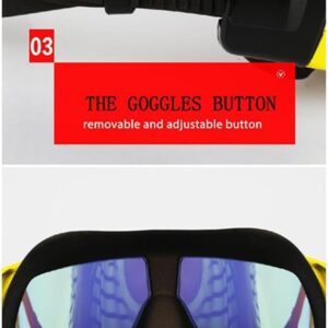 Swim Goggles, Polarized Clear Big Lenses Swimming Goggles No Leaking Anti Fog UV Protection Swim Glasses with Free Protection Case for Adult Men Women Youth Kids Child (Yellow Black Mirrored)