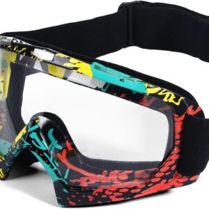Motorcycle Goggles -Dirt Bike ATV Motocross Eyewear Anti-UV Adjustable MX Riding Offroad Protective Glasses Racing Combat Tactical Military Goggles for Men Women Youth Adult