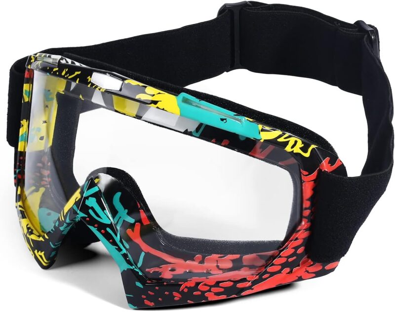 Motorcycle Goggles -Dirt Bike ATV Motocross Eyewear Anti-UV Adjustable MX Riding Offroad Protective Glasses Racing Combat Tactical Military Goggles for Men Women Youth Adult