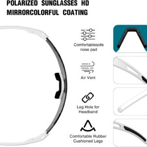 Polarized Cycling Glasses Youth Baseball Glasses for Men Women,UV400 Protection Sports Sunglasses for Running Driving