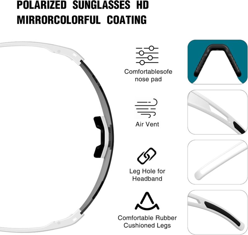 Polarized Cycling Glasses Youth Baseball Glasses for Men Women,UV400 Protection Sports Sunglasses for Running Driving