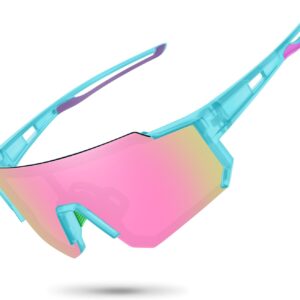 Polarized Sports Sunglasses for Men Women,Driving Fishing Cycling Mountain Bike Sunglasses UV400 Protection