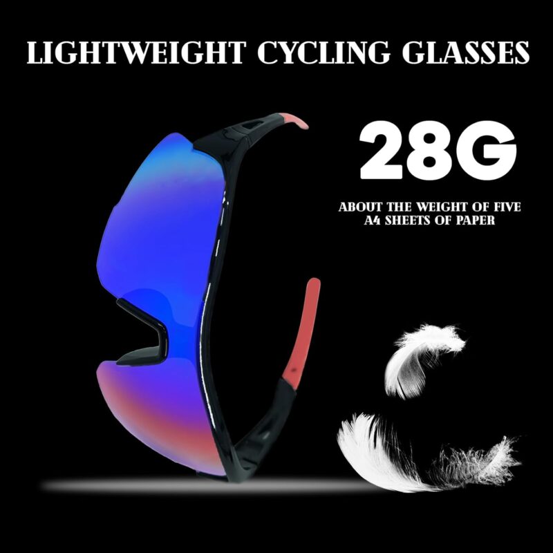Cycling Glasses for Men Women, UV 380 Polarized Sports Cycling Sunglasses for Biking, Running, Hiking, Softball