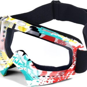 Motorcycle Goggles -Dirt Bike ATV Motocross Eyewear Anti-UV Adjustable MX Riding Offroad Protective Glasses Racing Combat Tactical Military Goggles for Men Women Youth Adult