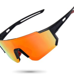 Polarized Sports Sunglasses for Men Women,Driving Fishing Cycling Mountain Bike Sunglasses UV400 Protection