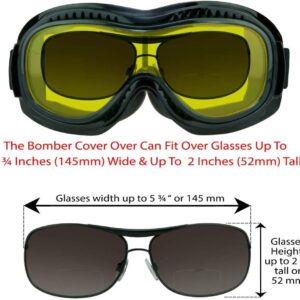 Fit Over Goggles for Eye-Glasses Motorcycle Riding Cycling Skiing Sky Diving Outdoor Work