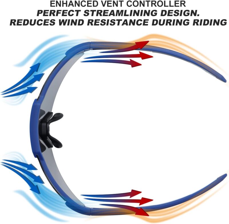 Polarized Cycling Glasses, UV 400 Sports Sunglasses Biking Goggles Running Hiking Golf Fishing Driving