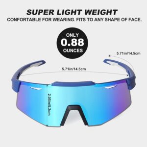 Polarized Cycling Glasses, UV 400 Sports Sunglasses Biking Goggles Running Hiking Golf Fishing Driving