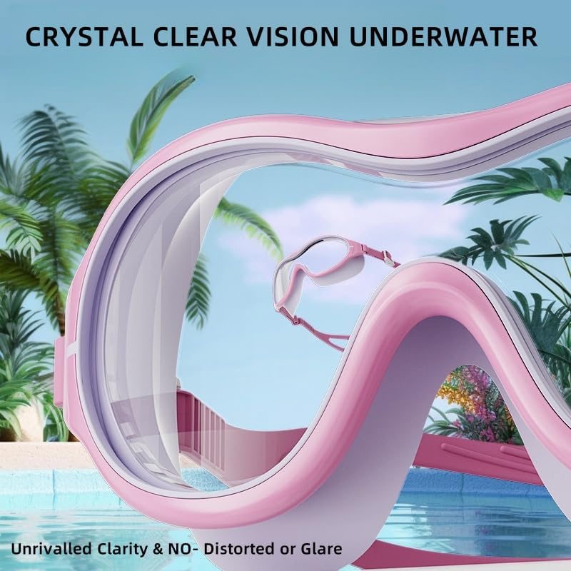 2pcs Adult Swim Goggles，Wide Vision Swim Goggles UV Waterproof Anti Fog Swimwear Eyewear Swim Diving Water Glasses Adjustable Swimming Goggles Women Men Sports Eyewear