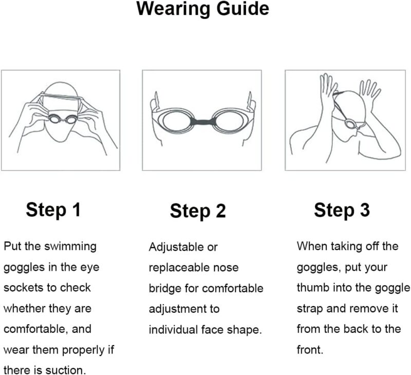 Swim Goggles,Adult Swimming Goggles Anti-UV No Leaking Waterproof Anti-Fog Water Pool Goggles for Adult Men Women Youth-Black